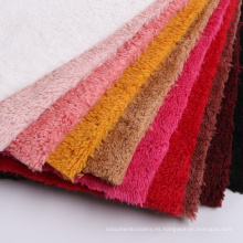 Textiles de poliéster de doble cepillo Textiles pesados ​​Sherpa Flale -Warp Cepilled Poly Soft Velor Fabric